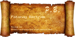 Patonay Bertram névjegykártya